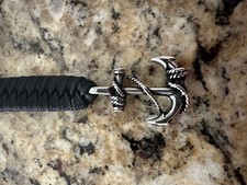 Anchor Paracord Bracelet Wrist Jewelry Black Nautical Sailor