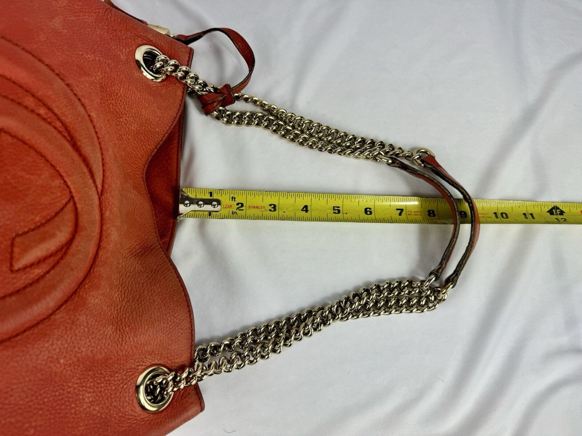 Gucci Soho Red Pebbled Leather Shoulder Bag - Authentic Gucci Soho Red Pebbled Leather Shoulder Bag - Authentic