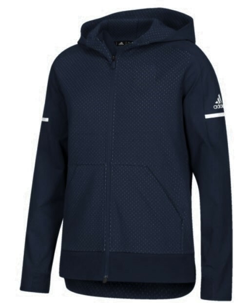 Adidas Squad Hoodie Reflect Blue Warm Up Full Zip Sideline Track Jacket L XL Men