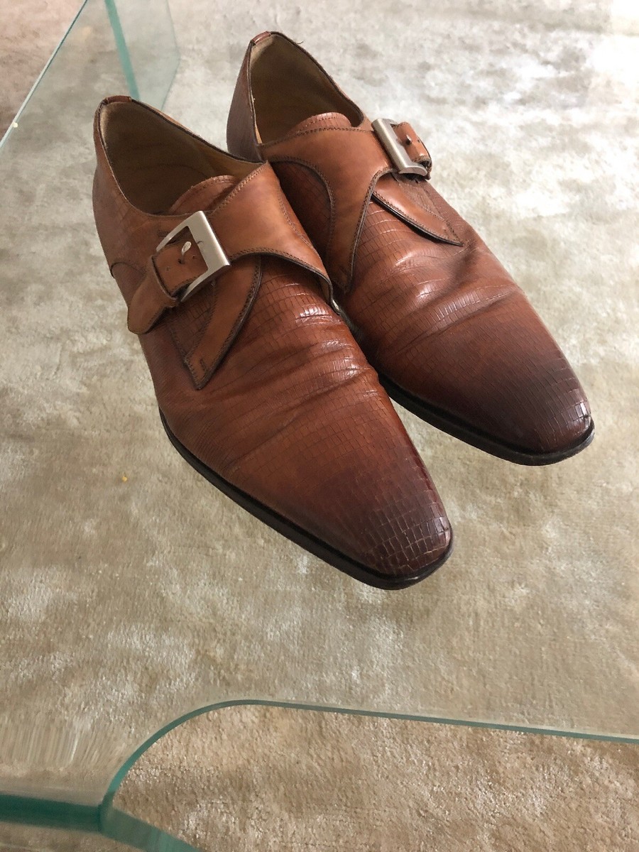 Magnanni Marco Burnished Dark Gray Monk Strap Leather 