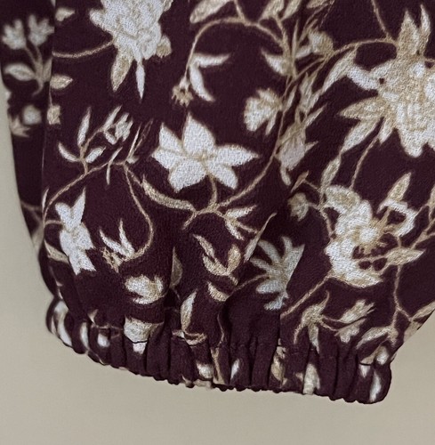 Lauren Conrad LC Women’s Long Sleeve Blouse Brown Floral Square Neck Size Small - Picture 5 of 6