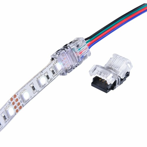 10PCS RGB LED Connector 4 Pin for LED Strip Light with 16ft/5M Extension Cable - Picture 3 of 9