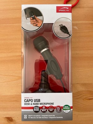 Speedlink CAPO USB Desk & Hand Microphone - Tisch- und Handmikrofon mit USB-Ansc