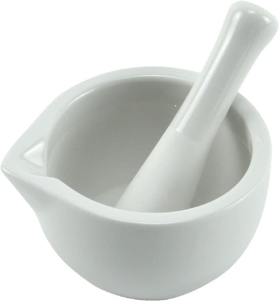 Mörser mit Stößel Keramik Gewürzmühle Körner-Reibe Gewürze-Zerkleinerer Apotheke