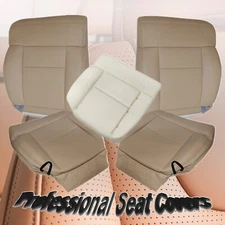 Driver & Passenger Leather Seat Cover Tan With Foam Cushion For 05-08 Ford F150