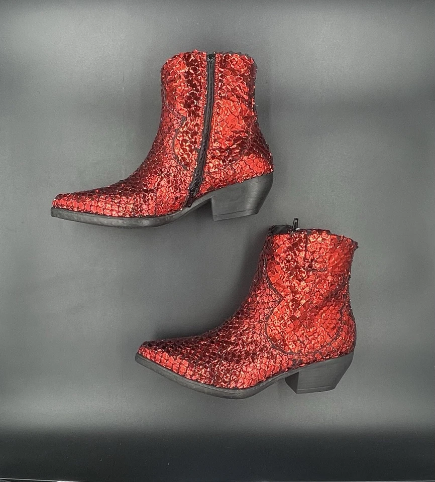 Botas recortadas Tosca azul rojo Western Foto 3 de 4