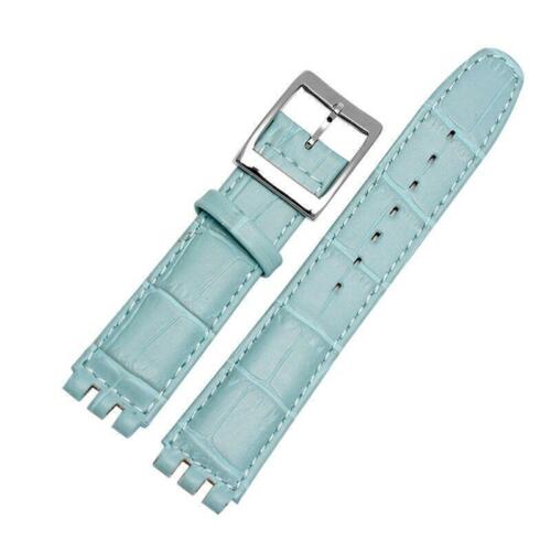 Correa de reloj de cuero impermeable para hombres y mujeres 17 mm 19 mm para Swatch - Imagen 16 de 27