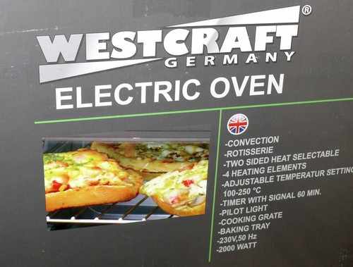 West Craft WMO 30L CR Grill Heißluft Backofen Drehspieß 30L 250°C 60Min 2000Watt - Bild 12 von 12