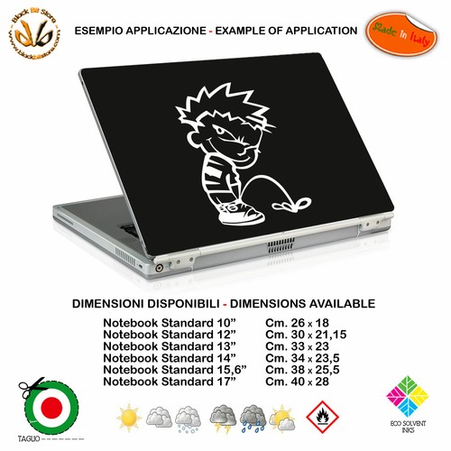 Calvin pipi adesivo notebook tablet baby pee sticker pvc black white - Photo 12/15