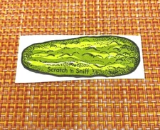 VINTAGE SCRATCH & SNIFF STICKER 3M DIE CUT PICKLE - RARE VERSION - STRONG SMELL