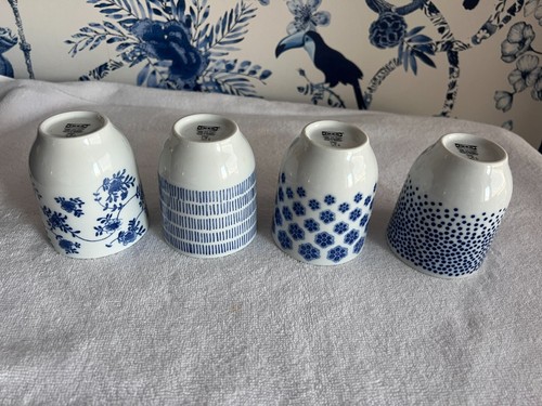 Set/4 Ikea ENTHUSIASM Tumbler Mug Cup Porcelain Blue 4" High Christmas Gift - Picture 10 of 12