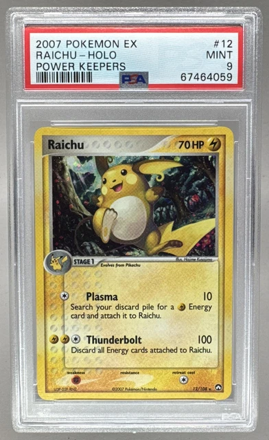 Raichu 2007 Pokemon EX Power Keepers #12 Holo PSA 9