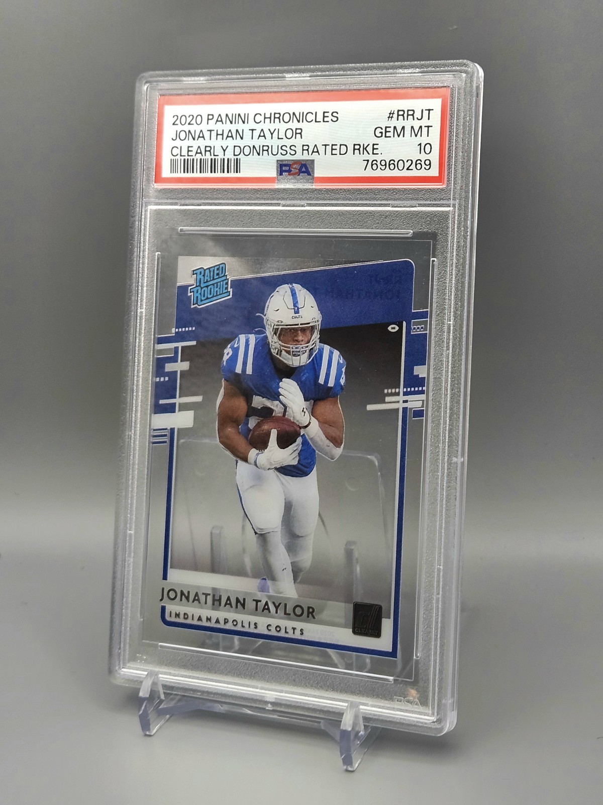 PSA 10 GEM (RC) Jonathan Taylor Clearly Donruss Rated Rookie 2020 Chronicles  view 3