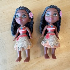 DISNEY Princesa Moana Mini Posable 3.5 pulgadas Figura MUÑECA Bebé Portátil Lote De 2