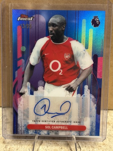 2026 Topps Finest Premier League Sol Campbell Auto 13/99 Arsenal Legend
