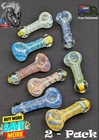 2x - 3.5" Glass Spoon Hand Pipes Tobacco Bowls - Assorted Colors