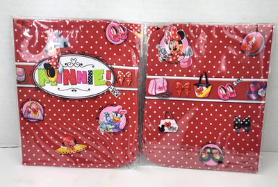 2 Disney Minnie Mouse Stretchable Fabric Book Covers Red White Dot Fashion Diva