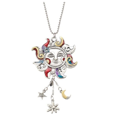 #ad 1 X Celestial Sun Hand Painted Car Charm Ornament $17.43