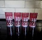 Fenton Cranberry Opalescent Stars  & Stripes Ice Tea Set of 4 - MMA
