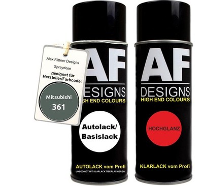 Autolack Spraydose Set  Mitsubishi 361 Agave Green Metallic Basislack Klarlack S