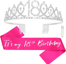 Silver Birthday Crown for Girls Birthday Decorations Birthday Gifts for Women an