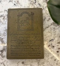 Vtg Stationary Wear Merchant London England At The Lamb Seller Paper Weight