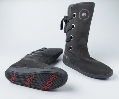 Bjorn Borg Womens Suede Winter Boots 36 5.5 Gray Fleece Lined Lace Up Cozy Ankle