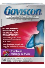 Gaviscon Advanced Chewable Mini Foamtabs Fruit Blend Heartburn Acid 36pcs NEW