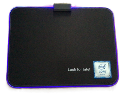 Intel Gaming Mauspad Blau LED Leuchten Anti Rutsch 36,5X25,5cm für PC und Laptop