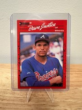 1990 Donruss #704 Dave Justice Atlanta Braves Rookie Card Missing “.” After INC