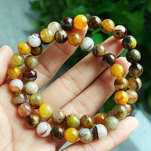 8 mm 2 Stck. Natürliche Farbe Pietersit Namibia Edelstein Perlen Armband AAA