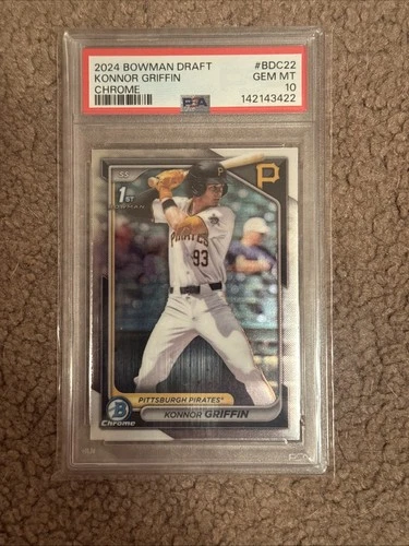 2024 Bowman Draft Konnor Griffin  Chrome 1st Pittsburgh Pirates PSA 10