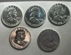 5 MIXED DATE FRANKLIN 50C Lot of 5 - Uncirculated; Proofs; 1957, 58, 61, 62, 63