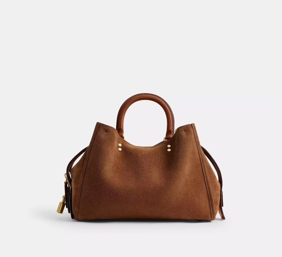 Auth COACH Rogue Bag 31 Brown Suede 2WAY Crossbody Bag CCX24 B4WBR