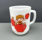 Vintage Strawberry Shortcake Apple Dumplin Anchor Hocking Milk Glass Mug 1980