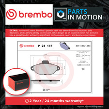 Image of Brake Pads Set fits FIAT 500 312 1.2 Front 07 to 15 169A4.000 Brembo 6001073453