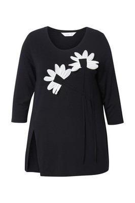 MIAMODA Damen große Größen T Shirt A Line 3D Blumen 837231