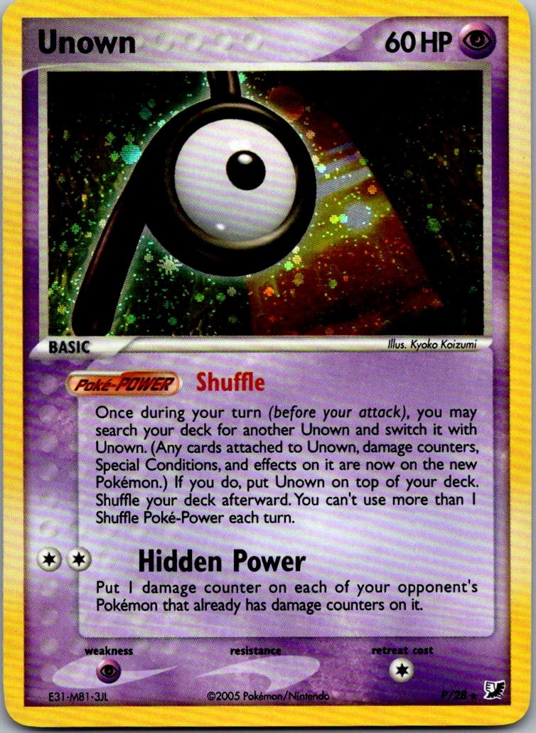 Unown (P) Holo Rare Unseen Forces P/28 NM