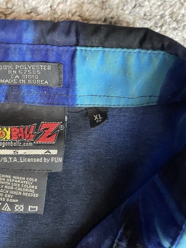 Vintage Dragon Ball Z Shirt Mens Large 2001 Button Up Goku Vegeta Gohan Anime - Picture 6 of 11