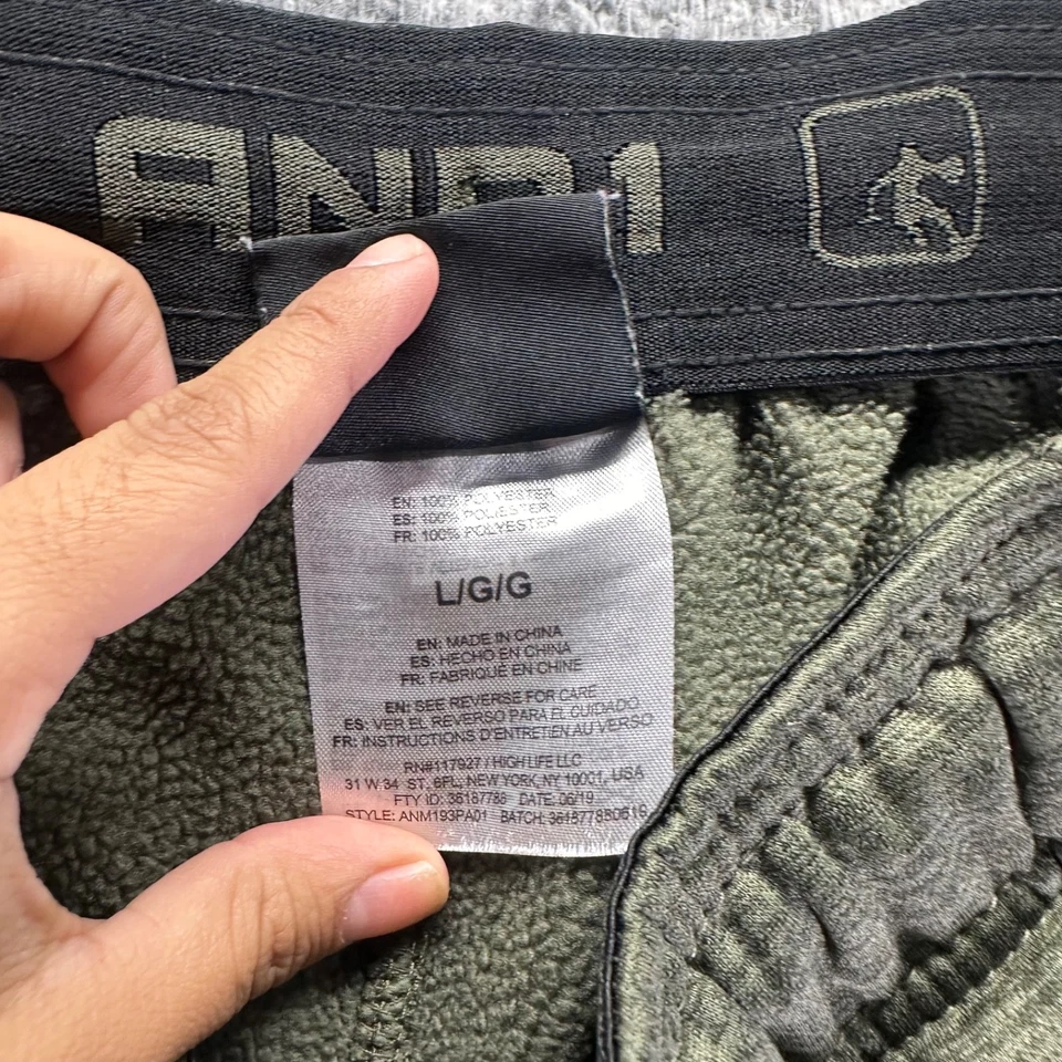 Винтажный And1 трек брюки мужской большой зеленый полиэстер эластичной прямой флис - Изображение 4 из 4