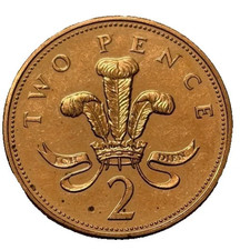 United Kingdom 2 Pence - Elizabeth II 4th portrait; magnetic Coin 1998-2008