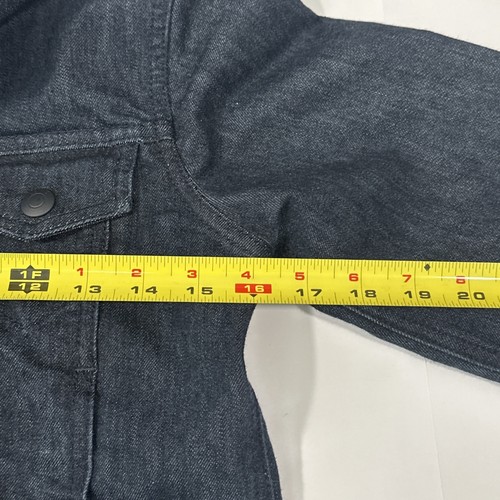 Levi's Denim Jean Trucker Jacket Youth Hidden Hood Youth Size Small - Picture 6 of 10