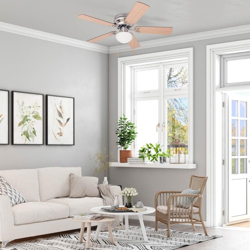 Alvina, 42 Inch Traditional Flush Mount Indoor LED Ceiling Fan with Light, Pu... - Picture 8 of 9
