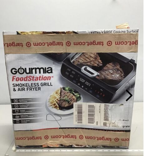 GOURMIA FOODSTATION INDOOR SMOKELESS GRILL & AIR FRYER XL SURFACE