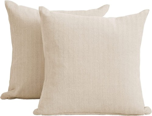 PLEASANT BOULEVARD CHENILLE PILLOW CASE COVERS 2 PACK BEIGE 20" X 20" NWT!! - 第 1/6 張圖片