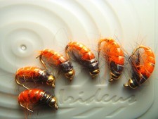 Irideus Steelhead Red Hot Fireball Bead Head Czech Nymph Trout Fly Fishing 