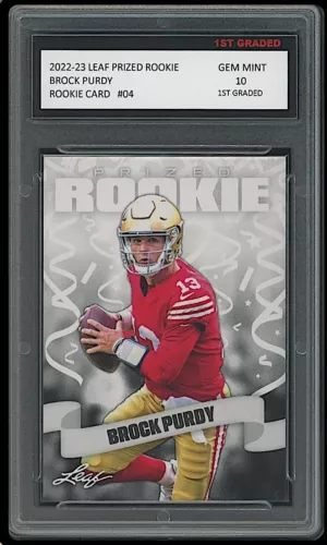 Brock Purdy 2022 Leaf Prized 1st Graded 10 Rookie Card RC San Francisco 49ers