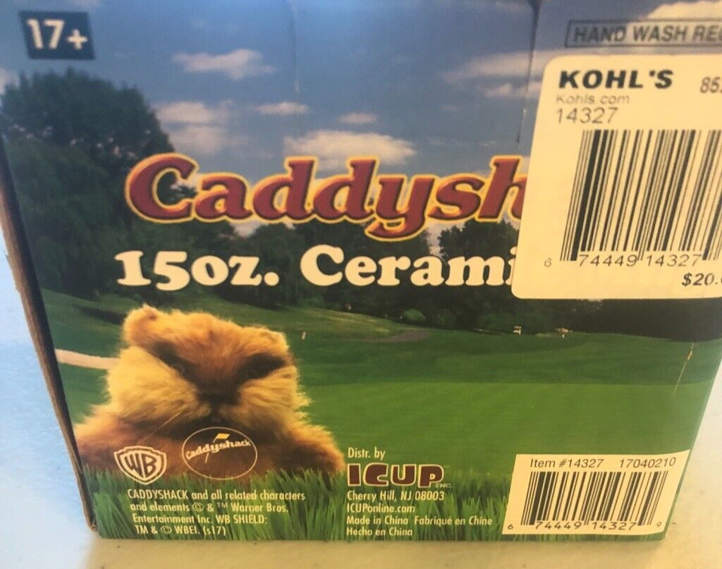 New Vintage Officially Licensed Caddyshack 15 oz Ceramic Mug Beige ICUP Inc WB