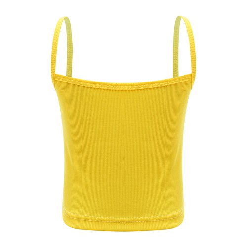 Kids Girls Spaghetti Straps Crop Top Ribbed Camisole Undershirt Dance Swimming - Picture 38 of 65