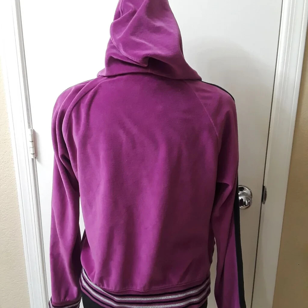 Felpa con cappuccio Fila Magenta donna cerniera intera velluto taglia media M